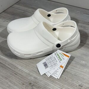 NEW Crocs at Work Unisex M7/W9 Specialist II Work Clog White 204590-100 Shoes